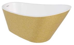 Ванна, свободно устанавливаемая Besco Melody Glam Gold, 150 см x 80 см x 72 см, овальная, золотой цв./белый цв.