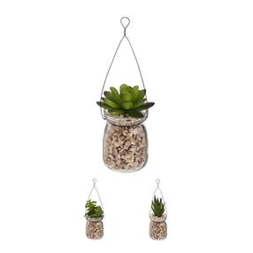 Mākslīgais augs podiņā, sukulents, zaļa krās., 18 cm