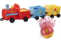 Žaislinis traukinys Character Toys Peppa Pig Wobbly Train, įvairių spalvų