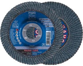 Žiedlapinis šlifavimo diskas Pferd Polifan PFR125 SGP-Curve L, 125 mm x 22.23 mm