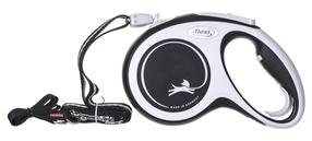 Automatinis pavadėlis Flexi New Comfort Cord, balta sp., M 5m