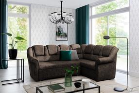 Kampinė sofa Lord II Dora 28, tamsiai ruda sp., dešininė, 190 x 243 cm x 105 cm