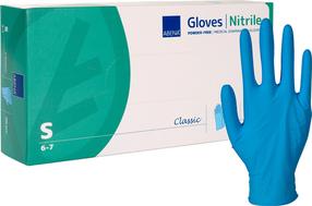 Перчатки одноразовые Abena Classic Powder-Free, синий цв., S, 100 шт.