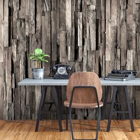 Fototapetas Artgeist Wooden Curtain (Dark Brown) MFT1813SAM, 105 cm x 105 cm