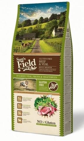 Kuiv koeratoit Sam's Field Gluten Free Beef & Veal, veiseliha/vasikaliha, 13 kg