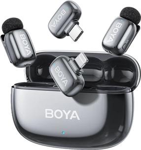 Беспроводной микрофон Boya Mini 2-01 Lightning+USB-C, lunar silver цв.