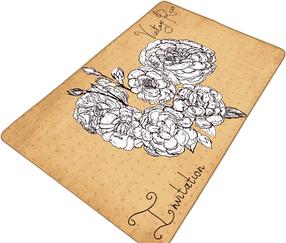 Vonios grindų kilimėlis Foutastic Vintage Roses 359CHL4389, smėlio sp., 100 cm x 80 cm