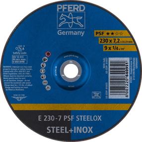 Slīpēšanas disks Pferd PSF Steelox, 230 mm x 22.23 mm