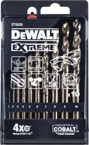 Metāla urbju komplekts Dewalt Extreme DT5935-QZ, metāla, vītņveida, taisne, 1 mm x 13.3 cm