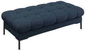 Prieškambario suoliukas Micadoni Home Mamaia, mėlyna sp./juoda sp., 62 cm x 133 cm x 41 cm