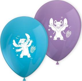 Balionų rinkinys ovalūs GoDan Disney Stitch And Angel, mėlyna sp./violetinė sp., 8 vnt.
