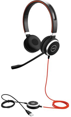Vadu austiņas Jabra Evolve 40 Duo MS, melna krās./oranža krās.