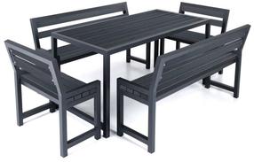 Lauko baldų komplektas DM Grill Comfort 4, juoda sp., 6 vietų