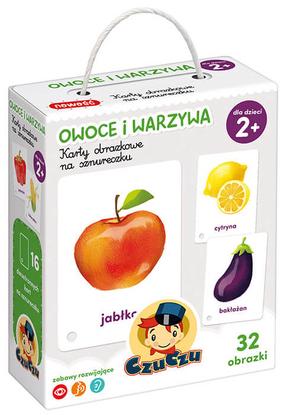 Izglītojošās rotaļlieta CzuCzu Picture Cards Fruit & Vegetables, 13.5 cm, daudzkrāsaina, 16 gab.