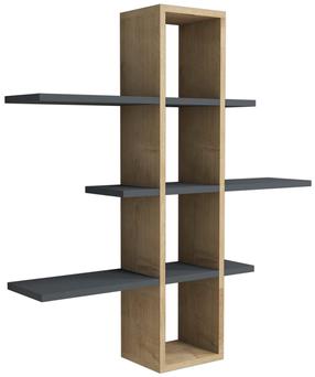 Sieninė lentyna Kalune Design Ardo 835PUQ1640, antracito sp./medžio sp., 101 cm x 19.6 cm x 96 cm