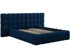 Lova dvigulė Micadoni Home Mamaia Velvet Double Headboard, 140 x 200 cm, mėlyna sp., be čiužinio, su grotelėmis