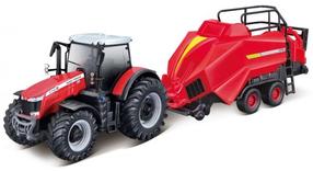 Rotaļu traktors Bburago Massey Ferguson, sarkana krās.