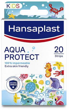 Plāksteris Hansaplast Aqua Protect, 6.5 cm x 2.5 cm, 20 gab., daudzkrāsaina