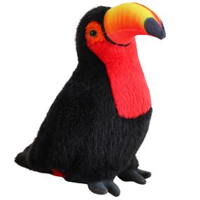 Mīkstā rotaļlieta papagaiļi Toucan, melna krās./sarkana krās., 30 cm