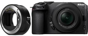 Beveidroninis fotoaparatas Nikon Z 30 + Nikkor Z DX 16-50mm f/3.5-6.3 VR + FTZ II Adapter, juoda sp.