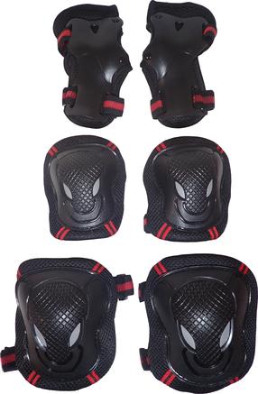 Apsaugos priemonių komplektas KUBIsport 3in1, M, juoda sp.