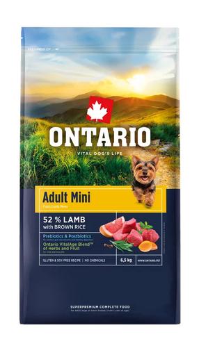 Sausas šunų maistas Ontario Lamb, ėriena/ryžiai, 6.5 kg
