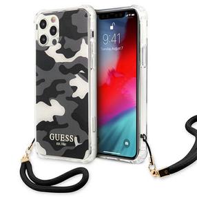 Telefono dėklas Guess Camo GUHCN61KSARBK, juoda sp./pilka sp., Apple
