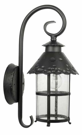 Āra sienas lampa Su-Ma Toledo, 60W, E27, IP23, melna krās., 25 cm x 44 cm