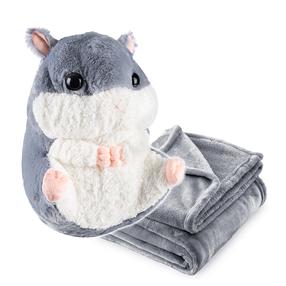 Pehme mänguasi, tekiga hamster, hall v., 50 cm, 2 tk