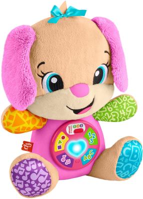 Rotaļu dzīvnieks suns Fisher Price Laugh & Learn Smart Stages, angļu, rozā krās./daudzkrāsaina
