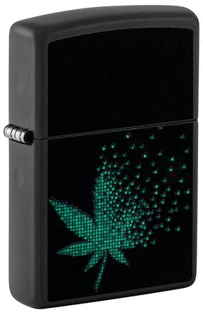 Зажигалка Zippo Pixel Cannabis Design 48677, черный цв.
