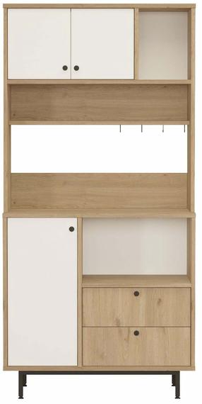 Daugiafunkcinė virtuvės spinta Kalune Design RE4-SW, ąžuolo sp./balta sp., 35.5 cm x 88 cm x 180 cm