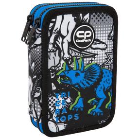 Пенал, c аксессуарами CoolPack Jumper 2 T-Rex, 19.5 см x 12.5 см, синий цв./белый цв./черный цв.