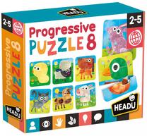 Dėlionė Headu Progressive Puzzle 8, įvairių spalvų, 28 vnt.