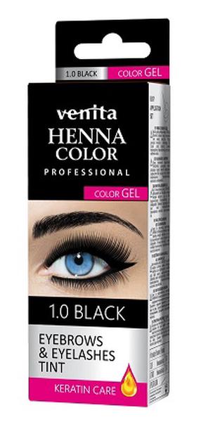 Kulmu- ja ripsmevärv Venita Henna Color, must v. 1