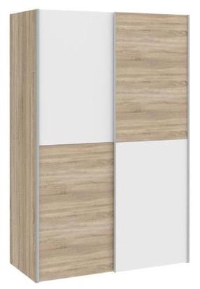 Spinta Forte Ozzula OZLS722X10-Q45F, balta sp./sonoma ąžuolo sp., 61.2 cm x 120 cm x 190.5 cm