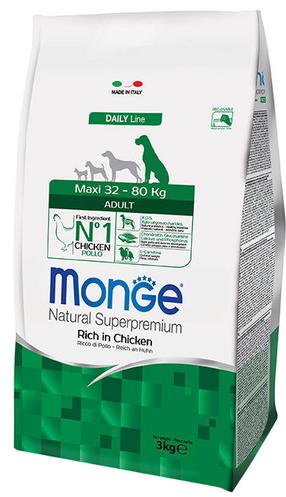 Sausā suņu barība Monge Maxi, vistas gaļa, 3 kg