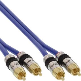 Провод InLine Cinch 2 x RCA Male, 2 x RCA Male, 0.5 м, синий цв.