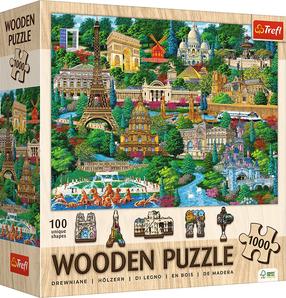 Medinė dėlionė Trefl Famous Places France 20213, 37.5 cm x 51.9 cm, 1000 vnt., įvairių spalvų
