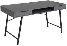Rašomasis stalas su stalčiais Akord Furniture Factory Arden, 120 cm x 50 cm, 80.5 cm, grafito sp./juoda sp.