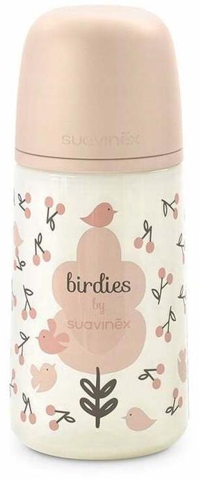 Lutipudel Suavinex Birdies, 270 ml, 3 kuud, roosa v.