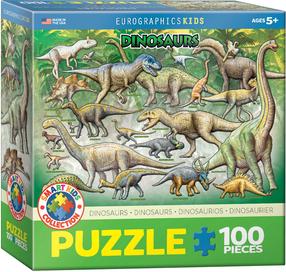 Dėlionė Eurographics Kids Dinosaurs 6100-0098, 48.2 cm x 33.9 cm, 100 vnt., įvairių spalvų