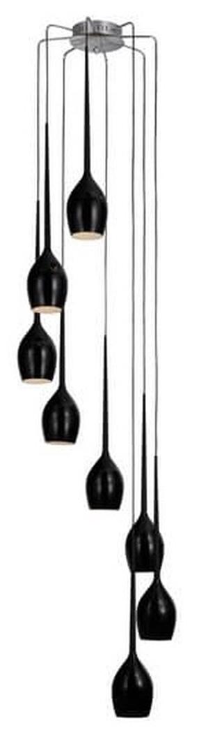 Lampa karināms AZzardo Izza AZ0159, E14, 8 x 40 W, melna krās. / sudraba krās.