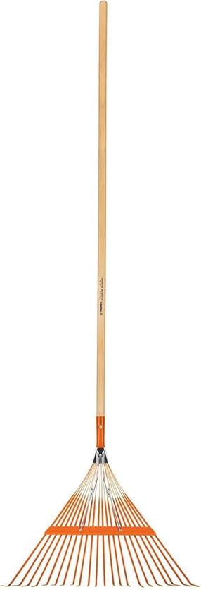 Lapu grābeklis vēdekļa Truper EMX-22, ar kātu, 1220 mm, oranža krās.