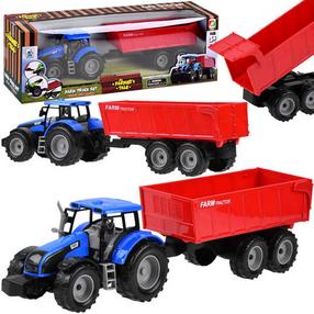 Žaislinis traktorius Lean Toys A Farmers Tale ZA4345, mėlyna sp./raudona sp.
