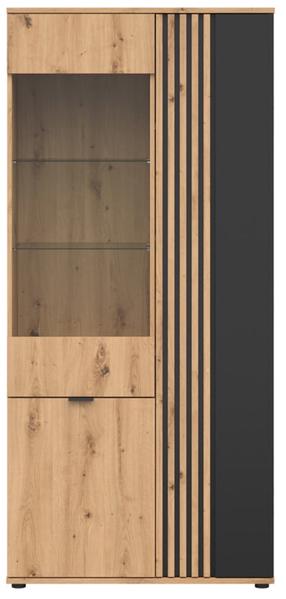 Vitrīna Vabres, brūna krās., 40 cm x 90.5 cm x 195.5 cm