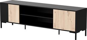 TV staliukas Cama Meble Merci, ąžuolo sp./balta sp./juoda sp., 40 cm x 180 cm x 53.5 cm