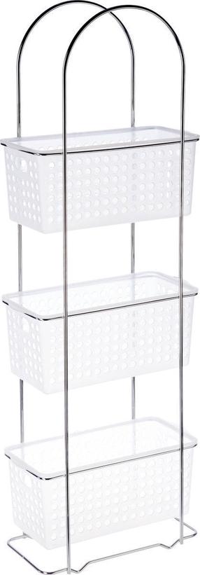 3-korruseline ristkülikukujuline riiul 5five, 15 cm x 85 cm x 30 cm, valge v.