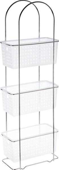 3 līmeņu taisnstūra plaukts 5five, 15 cm x 85 cm x 30 cm, balts krās.