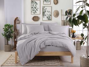 Voodipesukomplekt Mijolnir Muslin - Grey, hall v., 70 x 70 cm, 200 x 220 cm, 6 os.